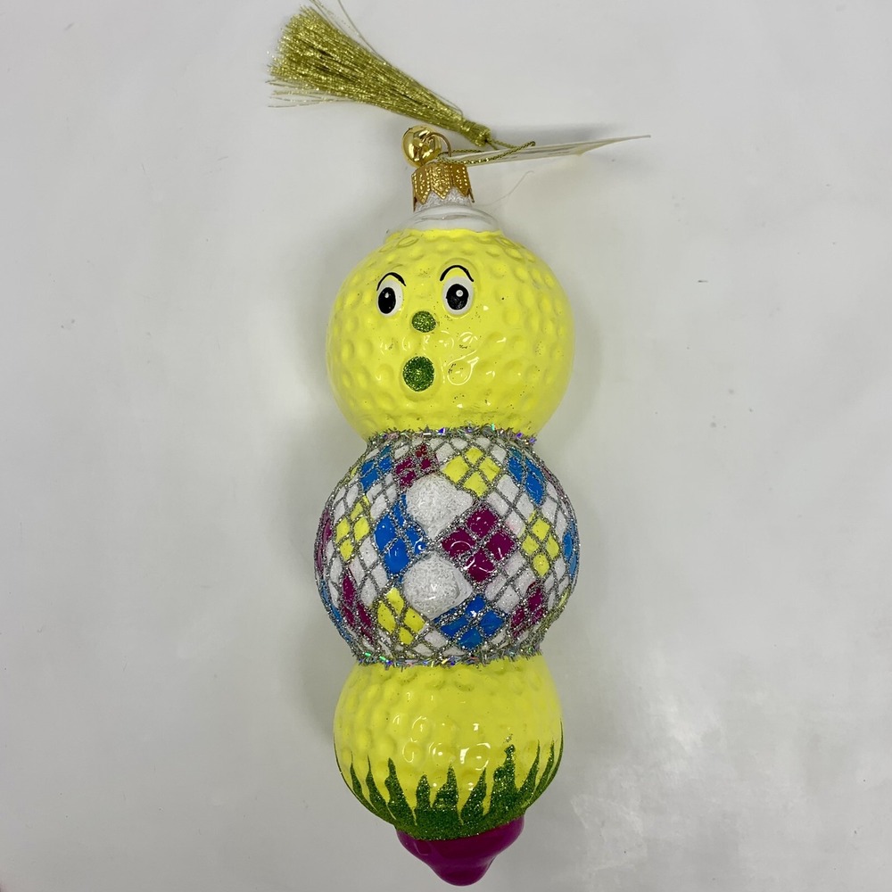 JingleNog Golf Ball "Bogie" Character Holiday Blown Ornament Rare/HTF
